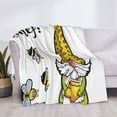 thumbnail image 3 of Honeii Gnome Sweet Honey print throw blanket, crafted from cozy cotton flannel, offers versatile home decor as a bedding suitable for all seasons.-50"x40", 3 of 6