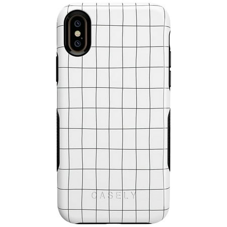 Casely iPhone XS Max Case | Off The Grid | White & Black Lined Case