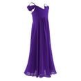 thumbnail image 4 of iiniim Kid Girls Princess Off Shoulder Pleated Chiffon Flower Girls Wedding Pageant Party Dress, 4 of 7