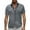 Gray, variant on Mens Short Sleeve Cargo Top Casual Vintage Button Up Shirts Summer Loose Fit Work Shirts with 2 Pockets, Navy, XL