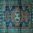 thumbnail image 1 of Ahgly Company Indoor Square Persian Light Blue Traditional Area Rugs, 4' Square, 1 of 4