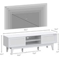 thumbnail image 2 of FANRAL Boho Farmhouse TV Stand for 65 Inch TV,Rattan Entertainment Center with Sliding Doors,Media Console with Adjustable Shelves & Cord Holes for Living Room,White TV Stand, 2 of 6