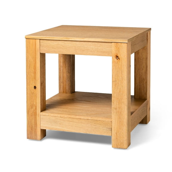 Open Box Maven Lane Paulo Wooden Side Table in Weathered Natural Finish