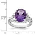thumbnail image 2 of Primal Silver Sterling Silver Rhodium Amethyst Diamond Ring, 2 of 4
