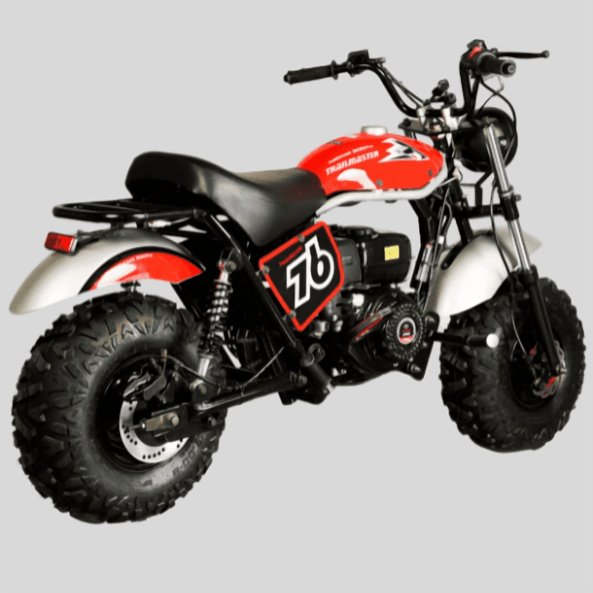 Trailmaster Hurricane 200 Pro Mini Bike, 196cc 4-Stroke Engine, Electric Start, Front & Rear Disc Brakes, LED Headlight, Max Speed 25 MPH (Black)