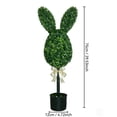 thumbnail image 3 of Luxcidy 29.53in Boxwood Bunny Topiary with Bow, Easter Bunny Topiary Tree Artificial Rabbit Topiary Outdoor Decorations, Artificial Bunny-Shaped Tree Faux Boxwood Plant for Garden Home Indoor Porch, 3 of 8