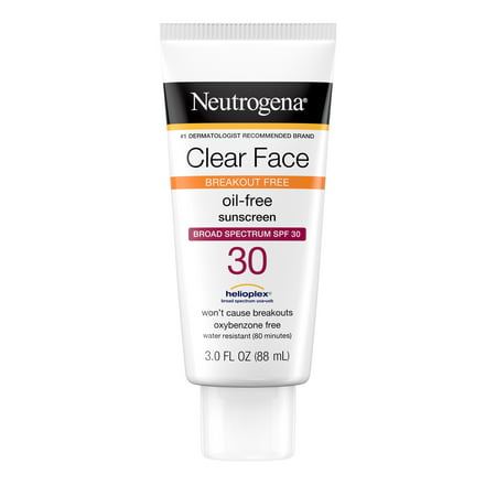 Neutrogena Clear Face Sunscreen Lotion, SPF 30 Oil-Free, 3 fl