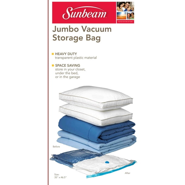 Jumbo SpaceSaving AirTight Plastic Vacuum Storage Bag, Clear
