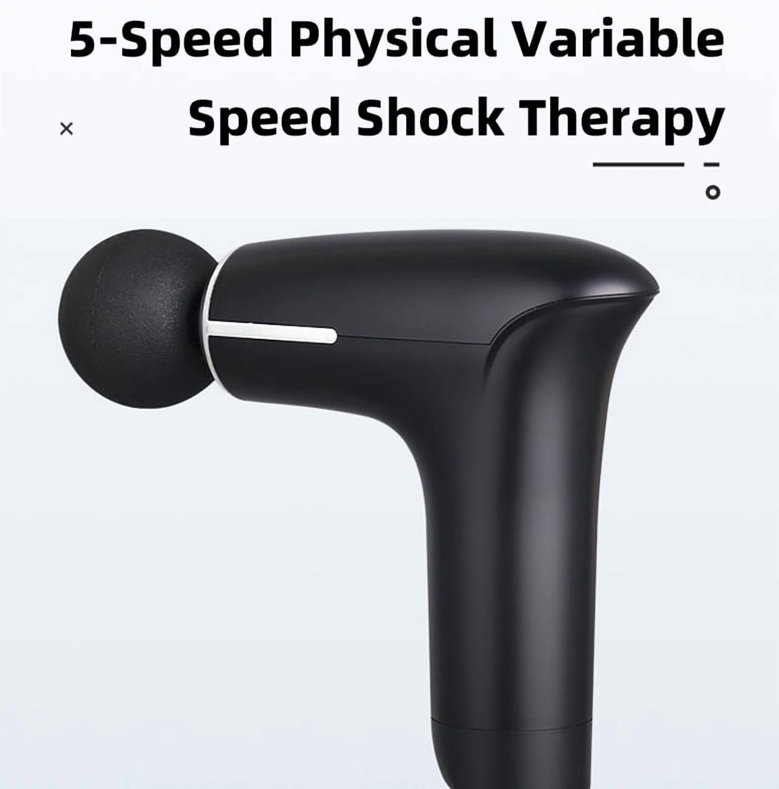 Portable Myofascial Percussion Massage Gun Deep Tissue Muscle Relax Device with 4 Replaceable Massage Heads