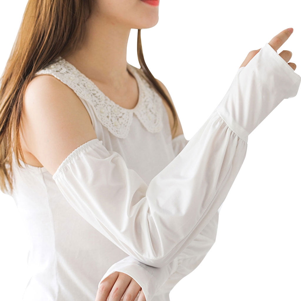 Cooling Arm Sleeves UV Protection Sun Sleeves Cover with Thumb Hole for Women Gardening Cycling