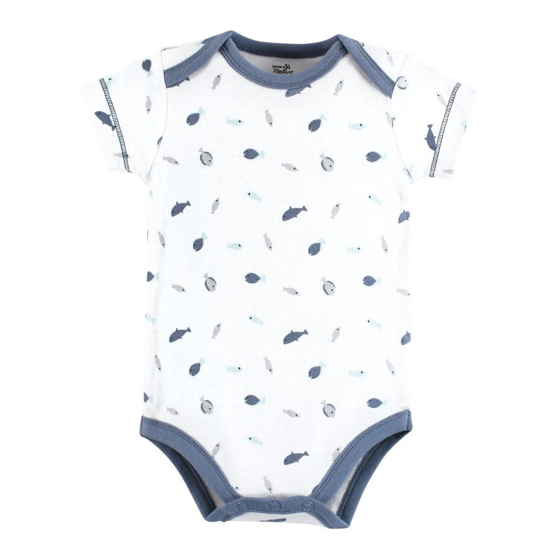Touched by Nature Organic Cotton Bodysuits, Sea Critters, 0-3 Months