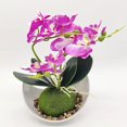 thumbnail image 3 of Flores de orquídeas artificiales con maceta blanca de plástico Flores falsas de Phalaenopsis con maceta Flor artificial para la decoración de la oficina de la boda en casa TUNC Sencillez, 3 of 5