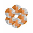 thumbnail image 7 of 15 Inch Round Placemats Set of 6, Orange Abstract Non Slip Heat Insulation PP Table Mats, Grey Geometric Oil Painting Vintage Gradient Washable Place Mats for Kitchen Dining Party Table Decor, 7 of 7