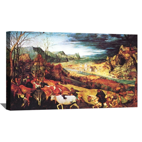 Pieter Bruegel The Elder Painting The Return Of The Herd By Pieter Brueghel Canvas Art Framed Wall Art