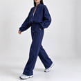 thumbnail image 6 of Gamivast Women's 2 Piece Sweatsuit Cropped Zip up Jacket and High Waisted Pants Set Casual Tracksuit Fall Winter Athletic Lounge Outfits Activewear, 6 of 6