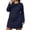 womens nightgown Navy-01, variant on Nugftut Womens Plus Size Nightgowns Long Sleeve Crewneck Pajamas Soft Comfortable Nightgownws