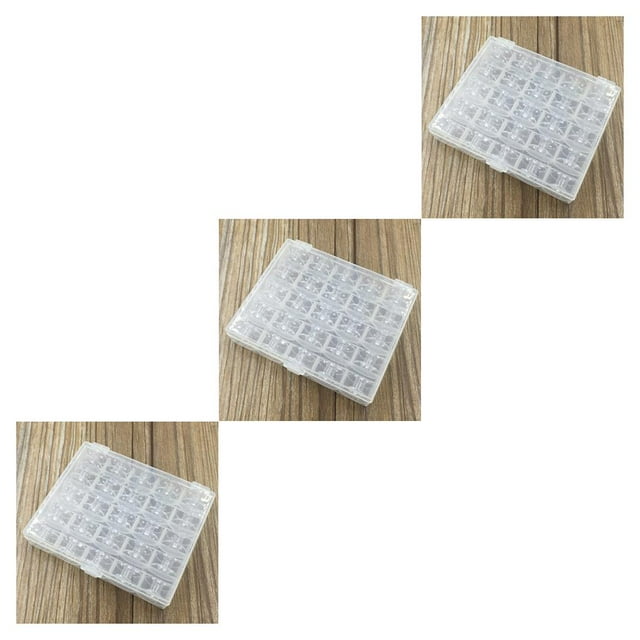 stanreset Bobbin Box Sewing Quilting Spool Case Organizer Portable Household Container Compartments Organizing Holder Transparent Type 1 3PCS