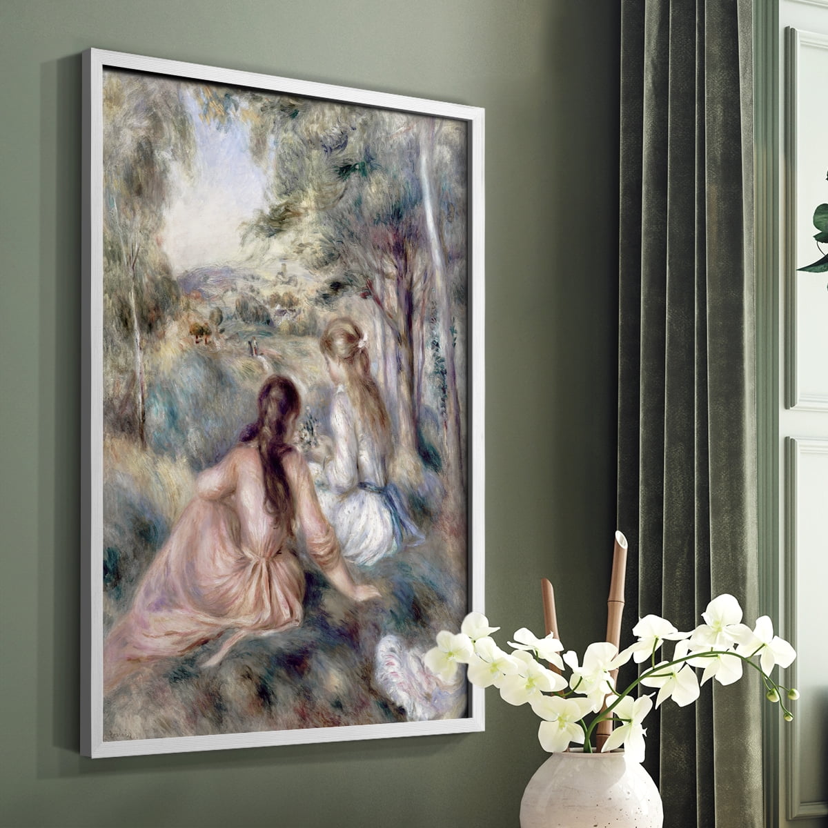 In The Meadow in White Solid Wood 11 x 14 Framed Print