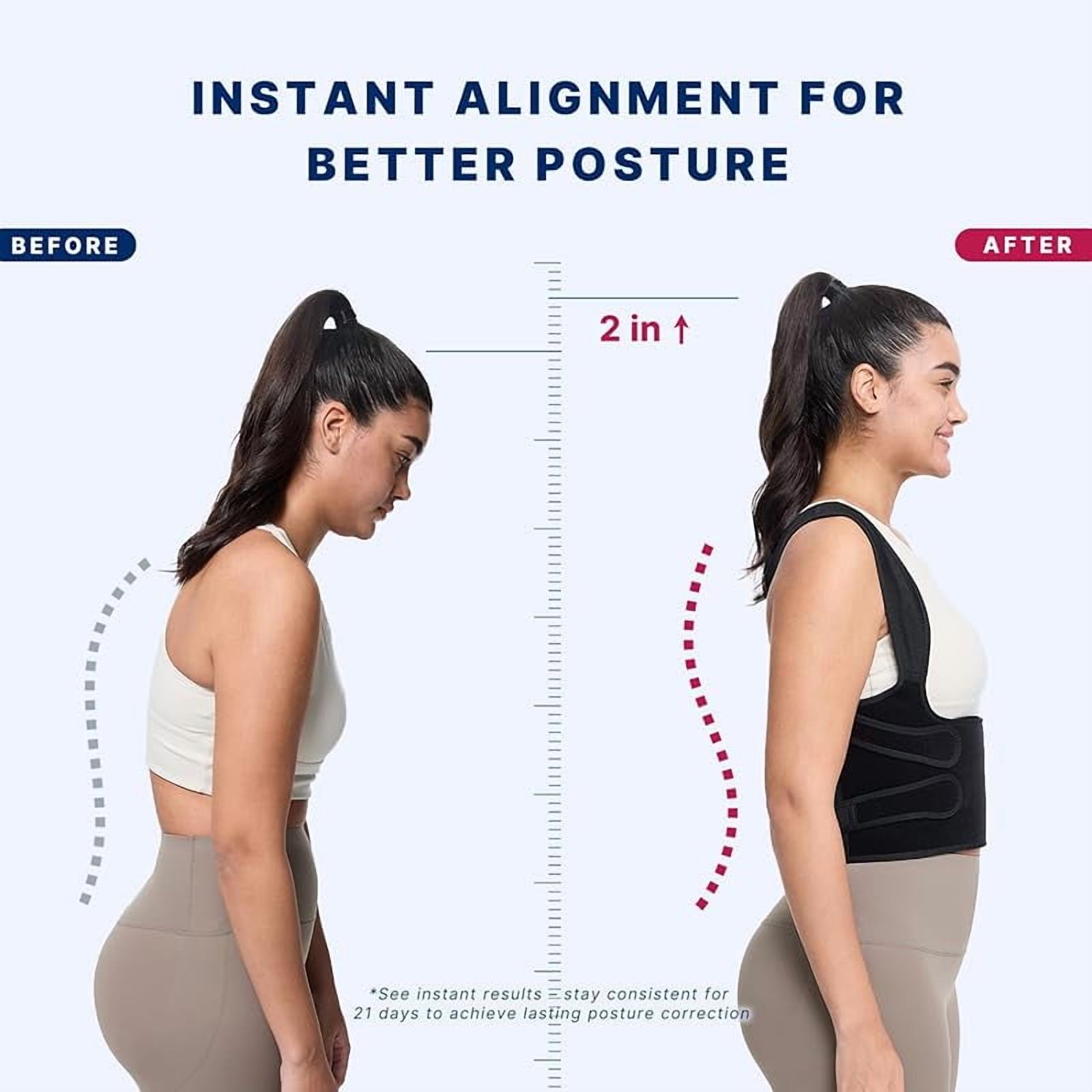 Back Support Posture Corrector, Suitable for Men and Women, Shoulder Corrector, Adjustable Full Back Support, Relieves Upper and Lower Back Pain - Scoliosis, Hunchback, Hunchback, Thoracic, Spinal
