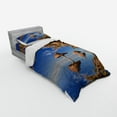 thumbnail image 2 of Ambesonne Tropical Bedding Set 3 Pcs, Palm Trees Calm Ocean, Twin, Blue Brown, 2 of 2