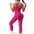 thumbnail image 2 of Gamivast Jumpsuit for Women Yoga Tummy Control Butt Lifting Running one Piece V Neck Ribbed Stretchy Soft Workout Jumpsuits Trendy Active Wear, 2 of 7