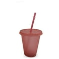 thumbnail image 1 of Gobelet avec Couvercle et Paille Bouteille Réutilisable en Plastique PP pour Boisson Froide Café Jus Smoothie, 1 of 7