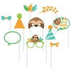 Sloth Party Assorted Photo Prop with 10" Stick,Pack of 10