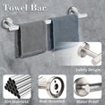 thumbnail image 4 of 3-pack Bathroom Set Brushed Silver Wall Mounted, Robe Hook, Wall Toilet Paper Holder, Towel Ring, Towel Bar 16,bathroom Accessories, Towel Rack, 304 S, 4 of 5
