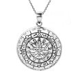 thumbnail image 1 of AeraVida Mystical Viking Lunar Calandar Compass Unisex .925 Sterling Silver Pendant and Chain Necklace  Jewelry Gifts, 1 of 6