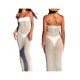 thumbnail image 3 of VISgogo Vestido de playa para mujer, largo, de color sólido, sin mangas, con hombros descubiertos, de punto, transparente, para fiesta y vacaciones VISgogo moda, 3 of 9