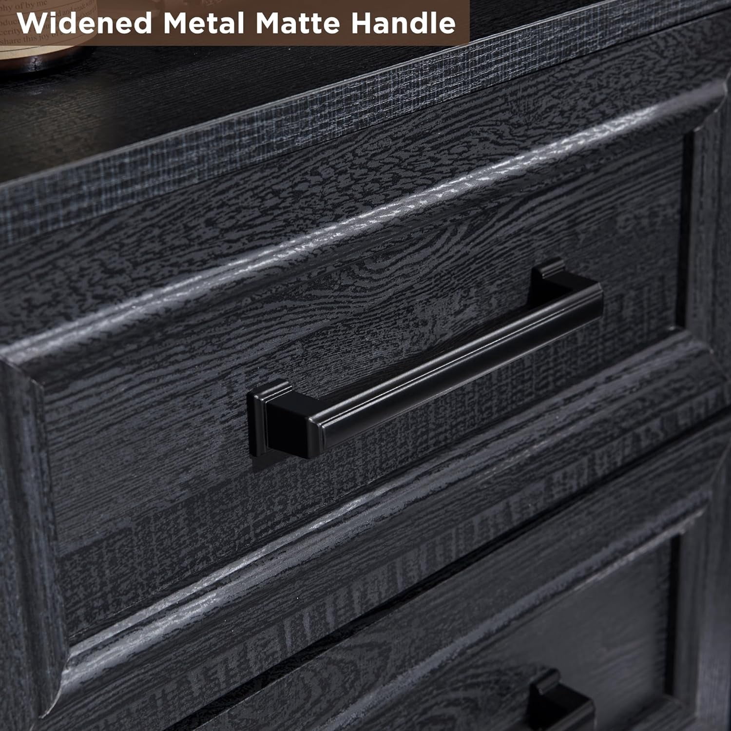 ACCOHOHO 18" Farmhouse Nightstand with Charging Station, End Table with 2 Drawers Storage, Black