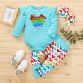 thumbnail image 3 of Odeerbi Infant Romper Baby Boys Girls 2025 Valentine's Day Clothes Infant Hearts Print Romper Bodysuit Pants Outfits Blue, 3 of 9