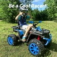 thumbnail image 3 of Hikiddo Kids ATV 4-Wheeler, 24 Volt 4WD Ride On Toys for Big Kids w/ 2 Seater, 4x200W Motor, 5.6Mph Max Speed -Blue, 3 of 9