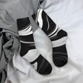 thumbnail image 5 of Vsdgher Abstract Black White Swirls Crew Socks for Men & Women, Breathable Casual Athletic Ankle Socks, 5 of 6