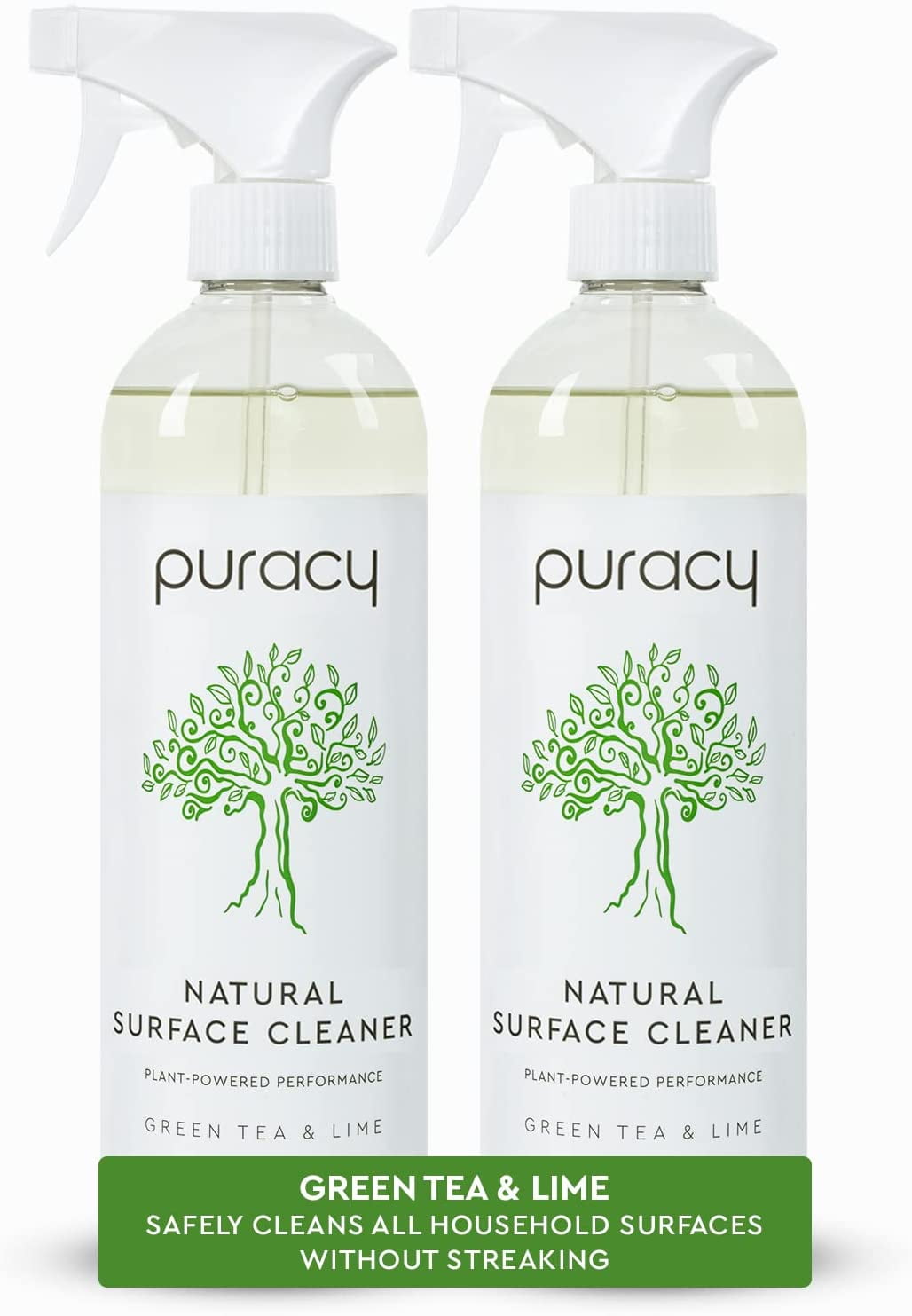 Puracy Everyday Surface Cleaner - Comes Pre-mixed with Water, Ready-to-Use  Natural Household Cleaner - Streak-Free Multi Surface Cleaner, Green Tea 
