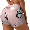 thumbnail image 2 of Wukai Panda Print Pack Biker Shorts for Women Yoga Workout Gym Running Scrunch Active Shorts-Medium, 2 of 8