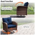 thumbnail image 2 of Meetleisure 3-Piece Outdoor Bistro Sets, Patio Wickier Chairs with Side Table and Thick Cushions,Dark Blue, 2 of 9