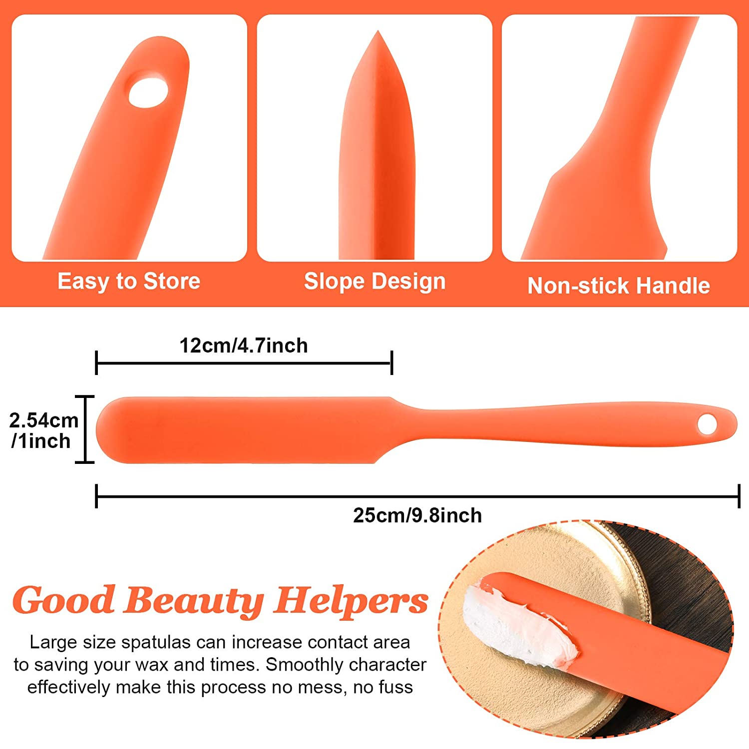 Non-Stick Wax Spatulas Large Wax Sticks Silicone Waxing Craft Sticks  Reusable Scraper Hair Removal Waxing Applicator Large Area Hard Wax Sticks  for Body Use on Salon and HomeC 
