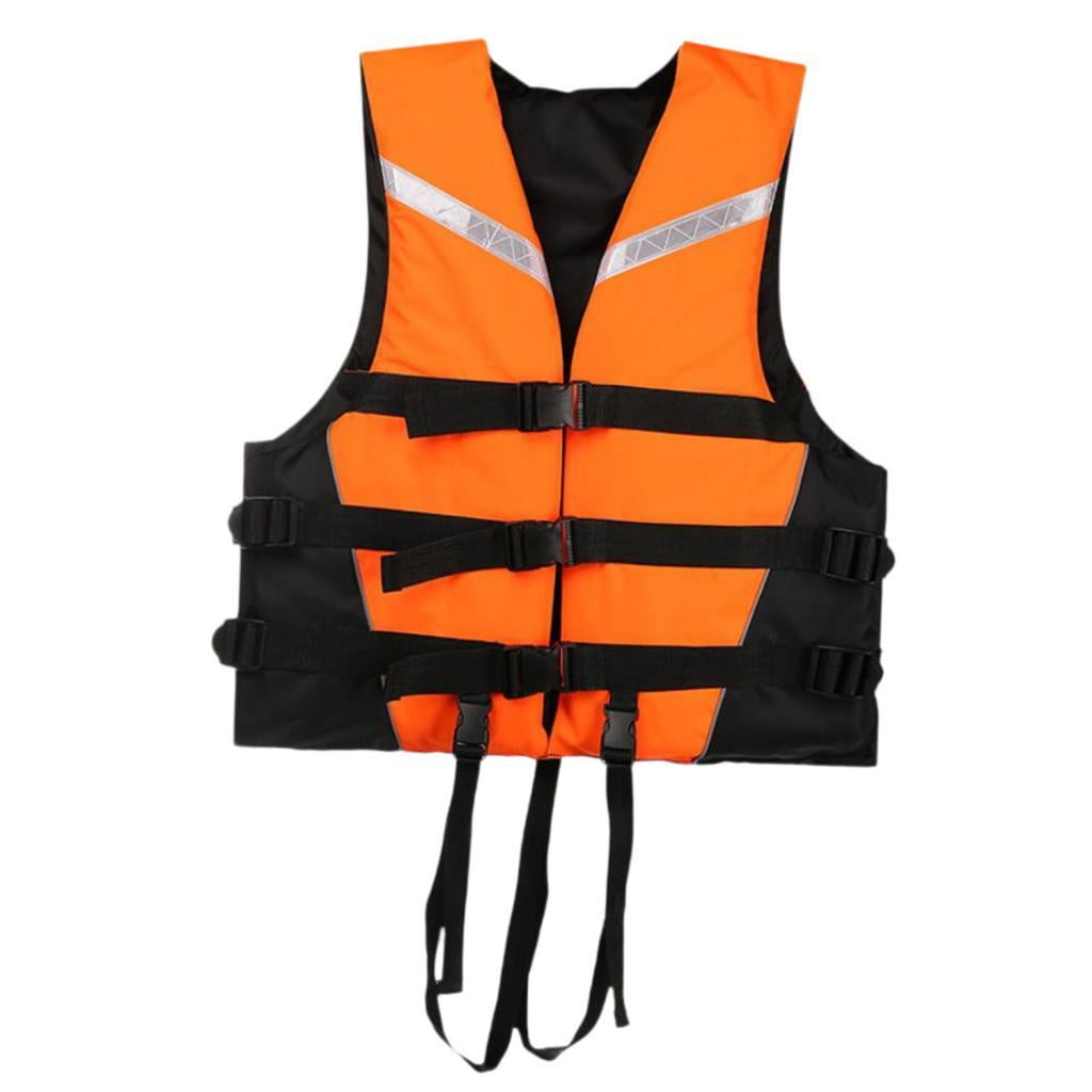 QccHieUs Life Vest with Reflective Strips Adjustable Life Jacket Paddle Vest for Swimming L