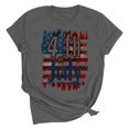 thumbnail image 6 of 4th of July Women's Tank Tops Deals American Flag Shirts for Women 4th of July T-Shirt Flag Printed Patriotic Shirt Summer Crew Neck Short Graphic Tees Tops New Gray L, 6 of 7