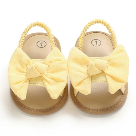 

THE WILD Comfortable Fashion Baby Girls Bow Knot Sandals Cute Summer Soft Sole Flat Non-Slip First Walkers