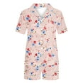 thumbnail image 5 of Mqqzkk Women's Pajamas Sets Short Sleeve Flower Printed Loungewear Sets Short Sleepwear Casual Two Piece Pjs With Chest Pockets L, 5 of 6