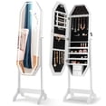 thumbnail image 1 of Giantex Jewelry Armoire w/Full Length LED Mirror, Lockable  Standing Jewelry Cabinet Organizer Box, 1 of 10