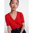 thumbnail image 5 of Scenario Women's V-Neck Lightweight Sweater with Short Sleeves, Sizes XS-XXXL, 5 of 6