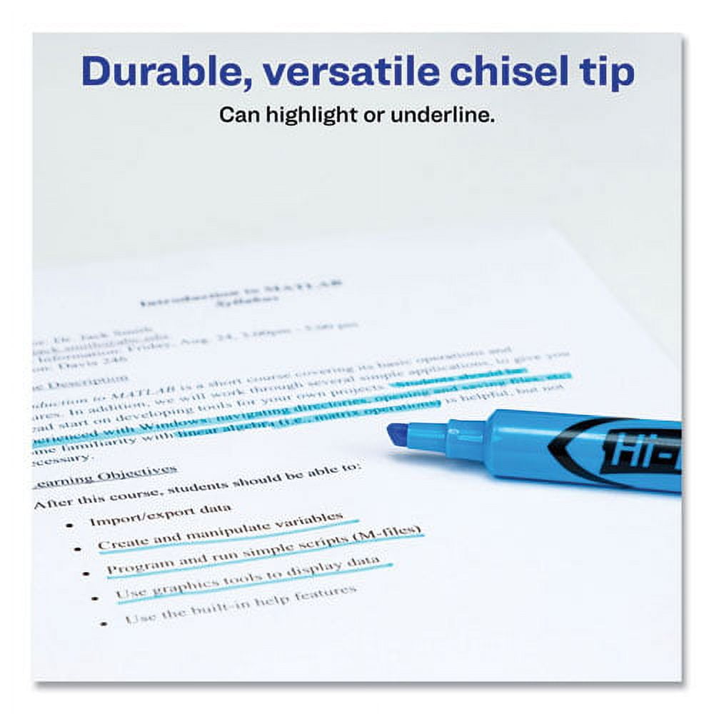 "Hi-Liter Desk-Style Highlighters, Light Blue Ink, Chisel Tip, Light Blue/black Barrel, Dozen | Bundle of 2 Dozen"