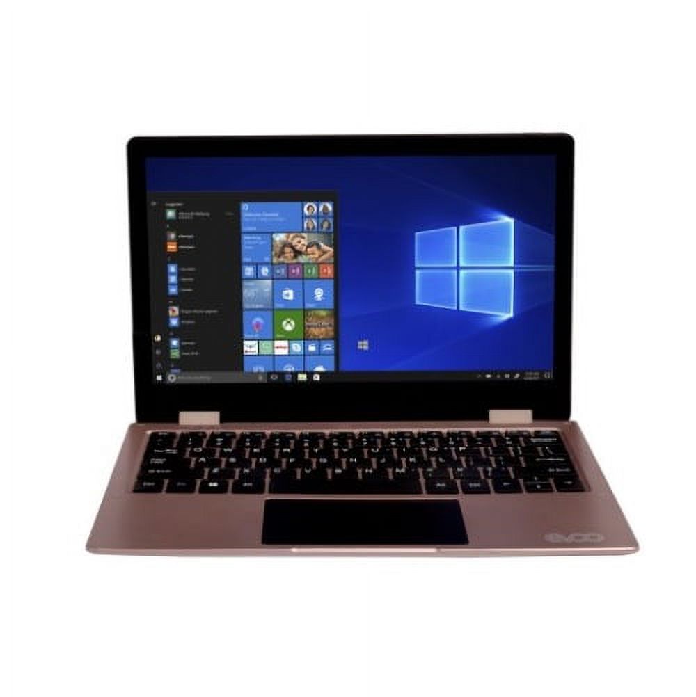 Restored EVOO Elite Series 11.6" Full HD Convertible Touchscreen Laptop, N3350 1.1GHz, 4GB RAM, 32GB HDD, Rose Gold, Windows 10, EV-EL2in1-116-2-RG (Refurbished)