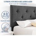 thumbnail image 4 of Flolinda Twin Size Bed Frame with Fabric Headboard, Strong Wooden Slats, Non-Slip and Noise-Free, No Box Spring Needed, Easy Assembly, Dark Grey, 4 of 8