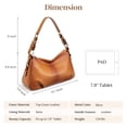 thumbnail image 3 of Bolso de hombro S-ZONE Hobo de piel auténtica para mujer, color marrón, 3 of 7