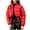 Red, variant on Womens Cropped Jacket Winter Puffer Jacket Oversized Loose Short Down Zip Up Shacket Jacket High Neck Peacoat Drawstring Overcoat Trendy Personality Coats(Army Green,M)