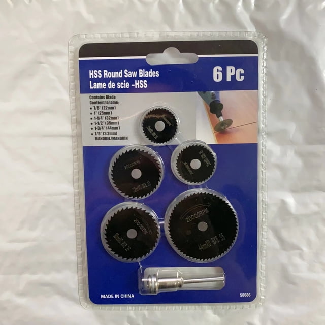 MesaSe 6pcs High-Speed Steel Mini Saw Blade Set For Wood Plastic & Metal - Durable Stainless Steel With Mandrel Included